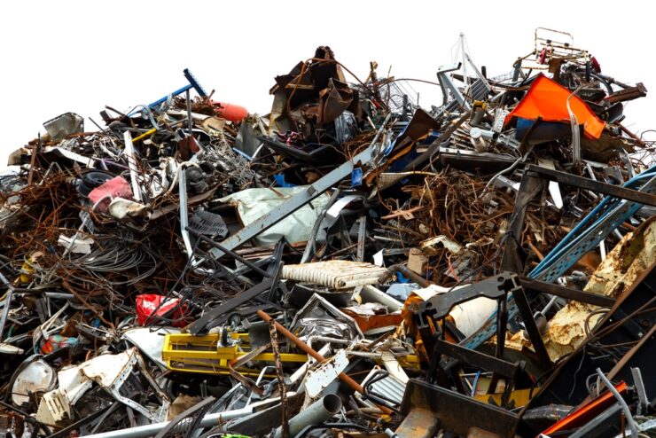 Scrap Metal On White Background—Scrap Metal Recycling in Landsborough, QLD
